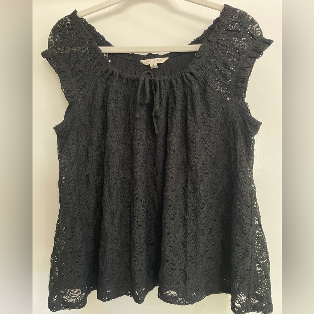 Lucky Brand Black Lace Blouse -lg